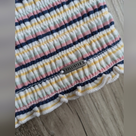 Hollister Striped Scrunched Cropped Tank Top XS - Picture 2 of 5
